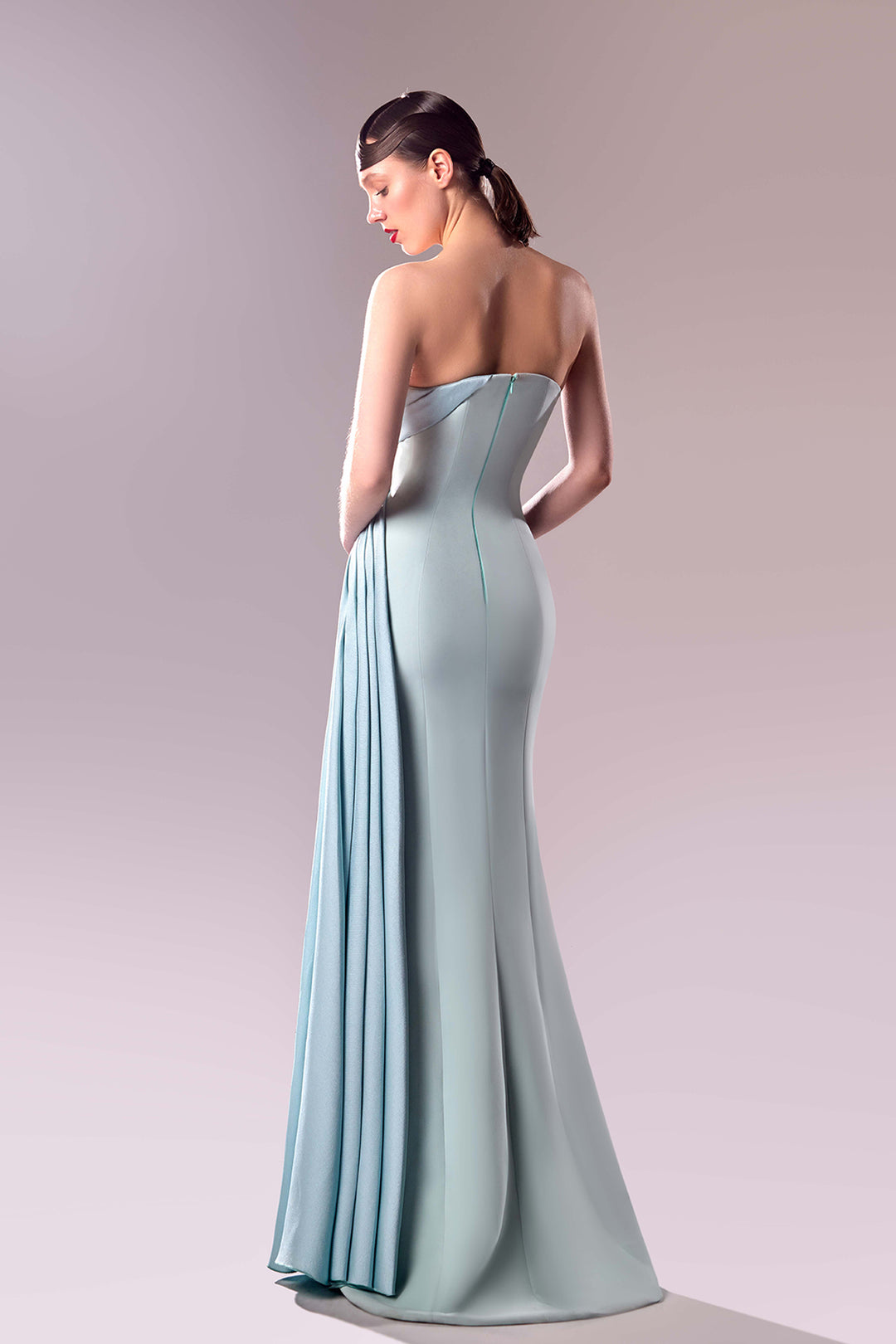 Strapless Fitted Crepe Dress.