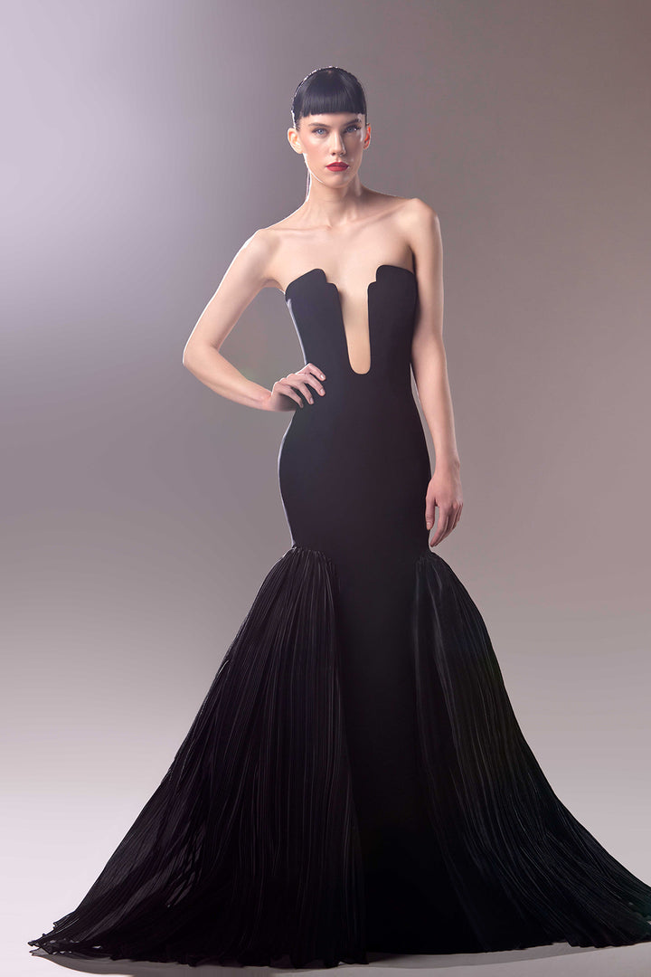 Strapless Crepe Mermaid Dress