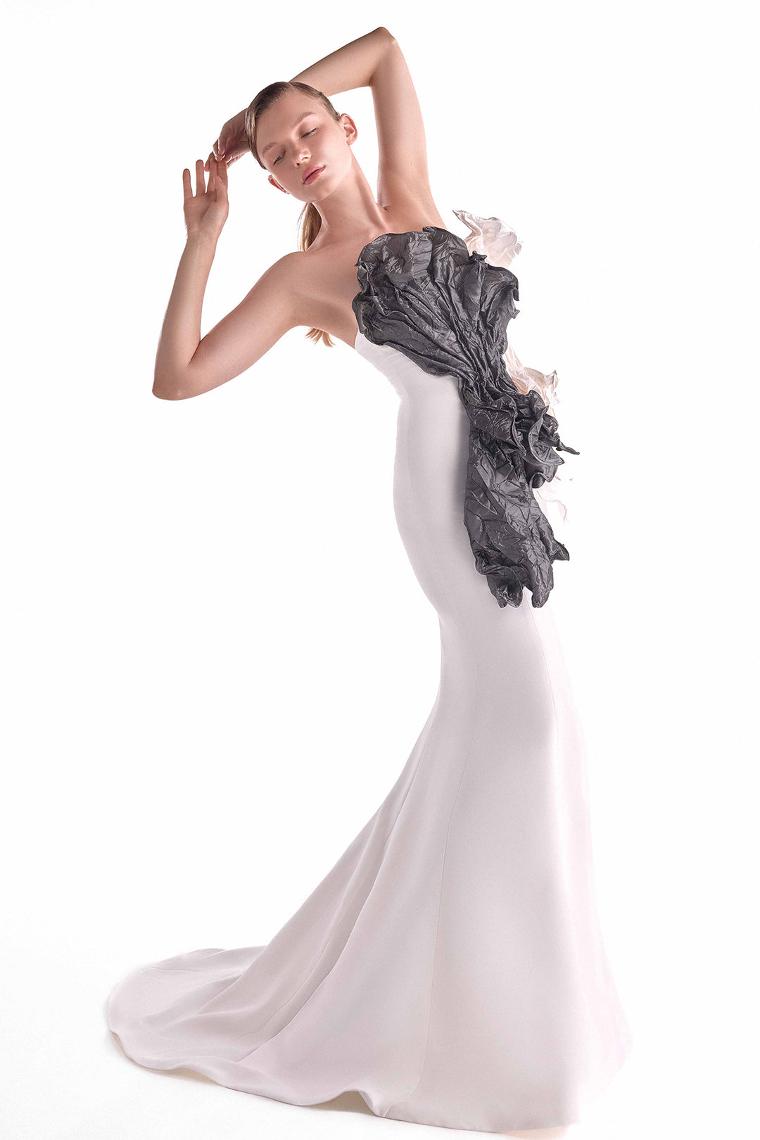 Mermaid Dress with Dual-Tone Taffeta Bodice