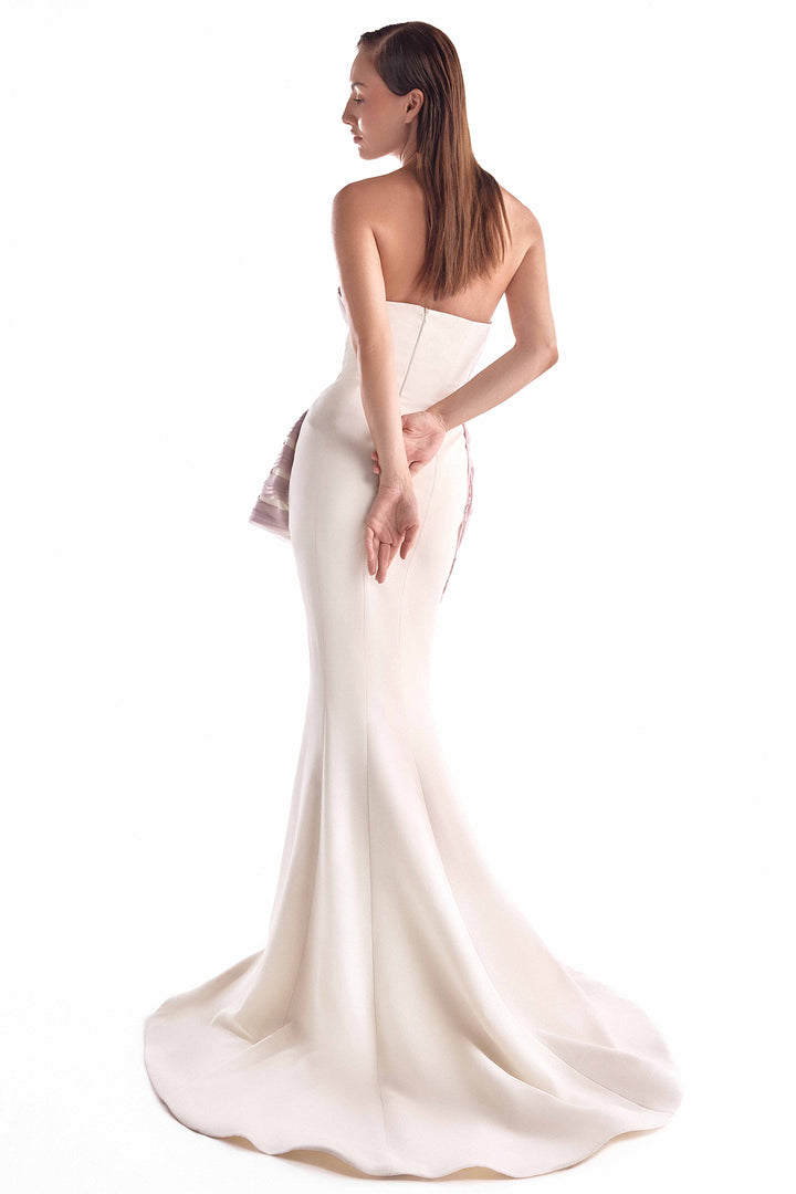 Mermaid Dress with Embroidered Waves