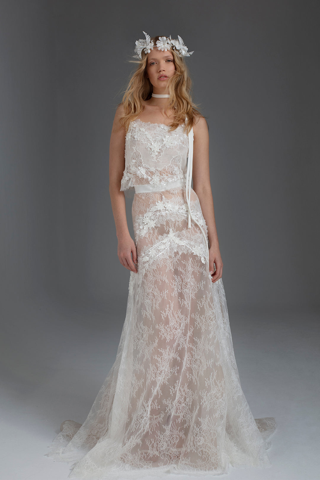 A-Line Wedding Dress with Lingerie-Style Bodice, and Transparent Layer M.R DESIGN A-Line Wedding Dress with Lingerie-Style Bodice, and Transparent Layer M.R DESIGN
