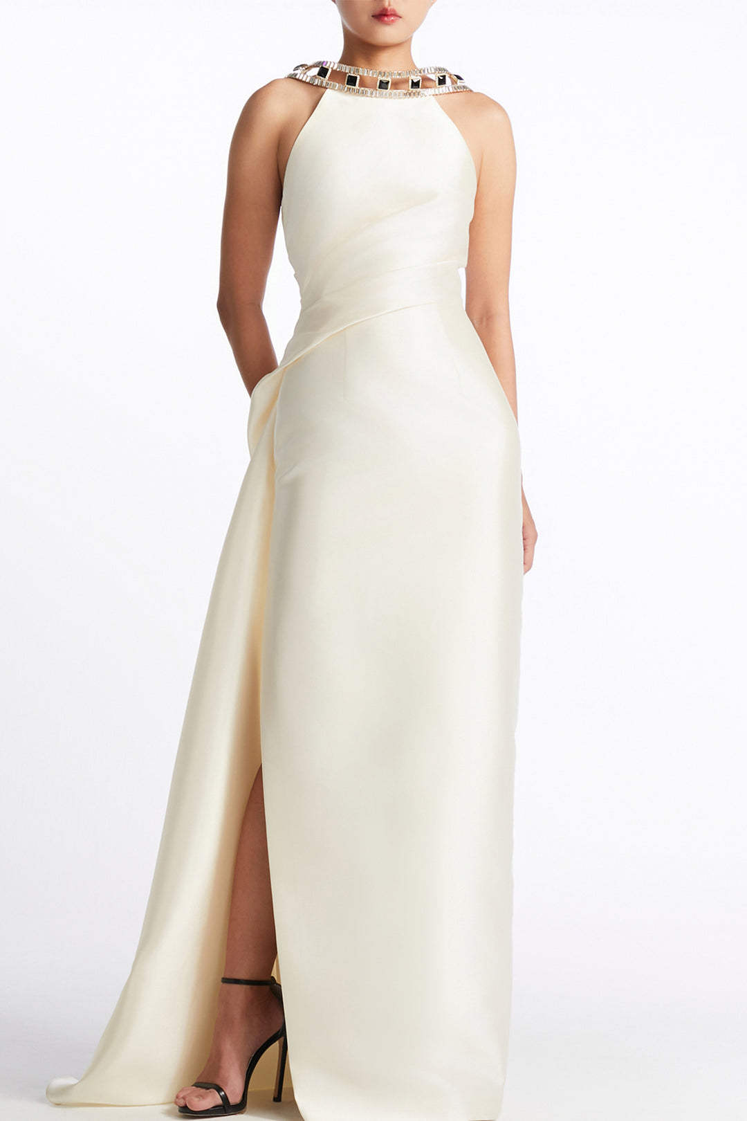 Jewelled Halter with Column Dress