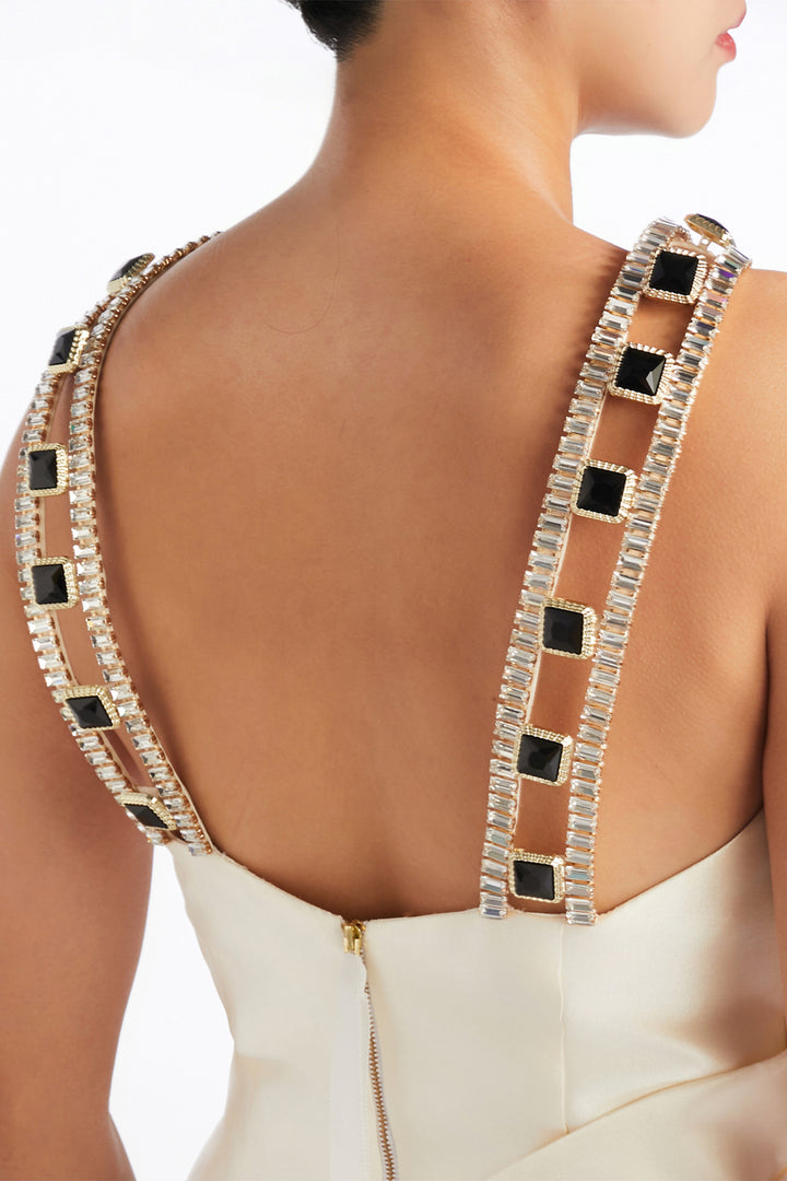 Jewelled Halter with Column Dress
