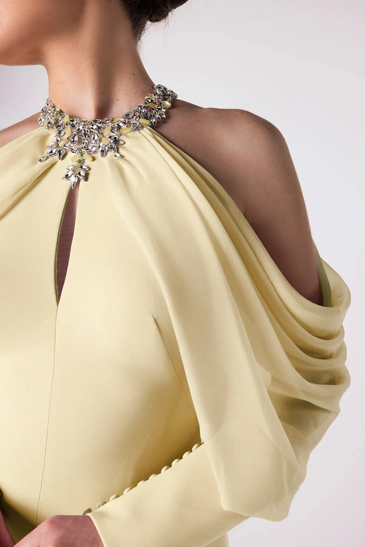 Mermaid Dress with Beaded Collar