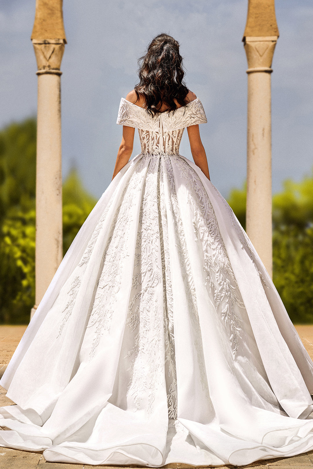 Off-The-Shoulder Embroidered Princess Dress