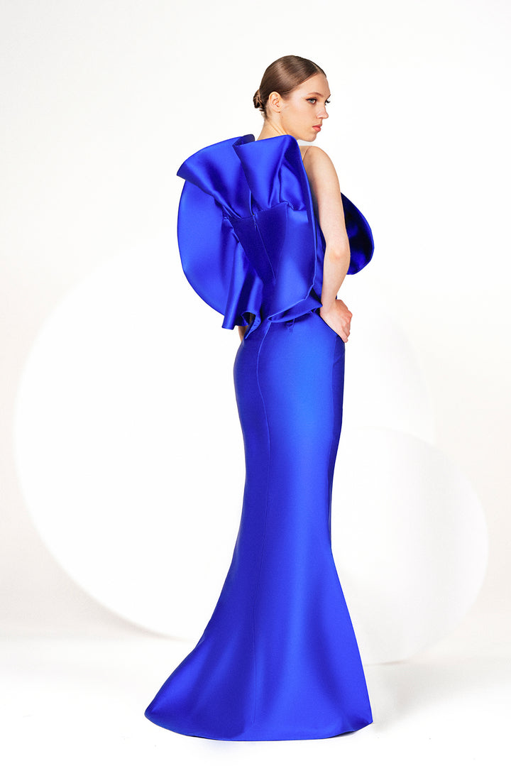 Cadi Strapless Mermaid Dress with Ruffles