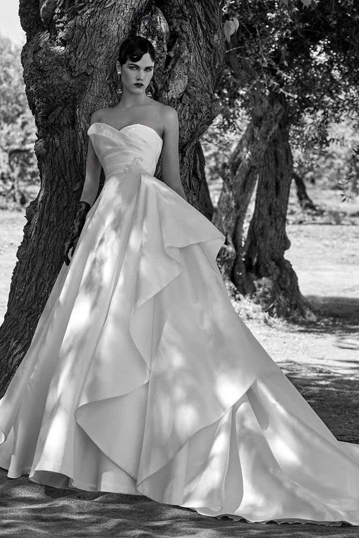 Strapless Princess Cut Wedding Dress