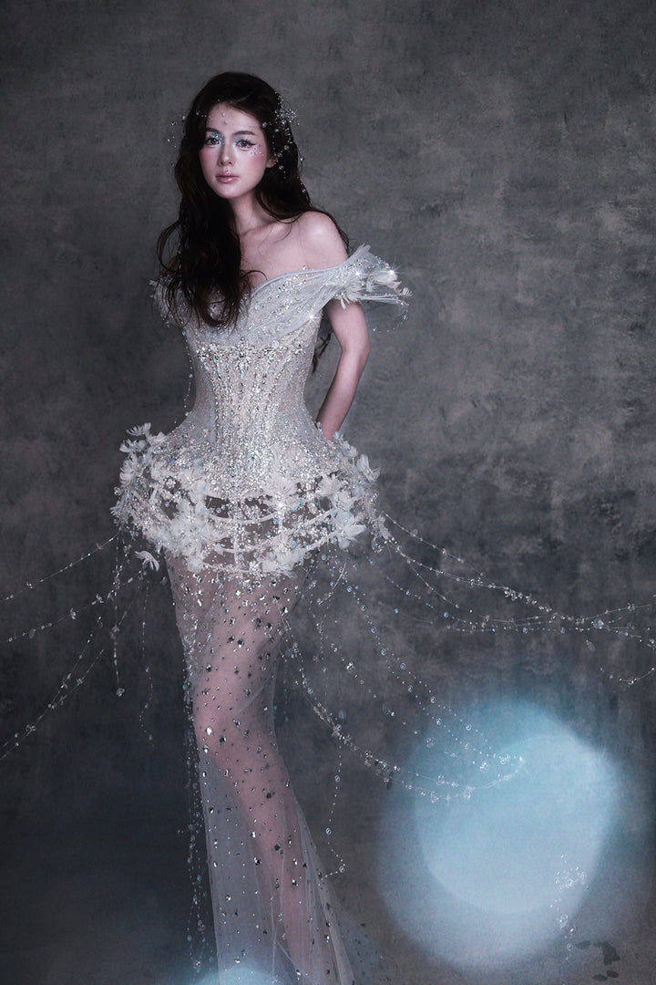 Tulle Dress with Crystal Accents