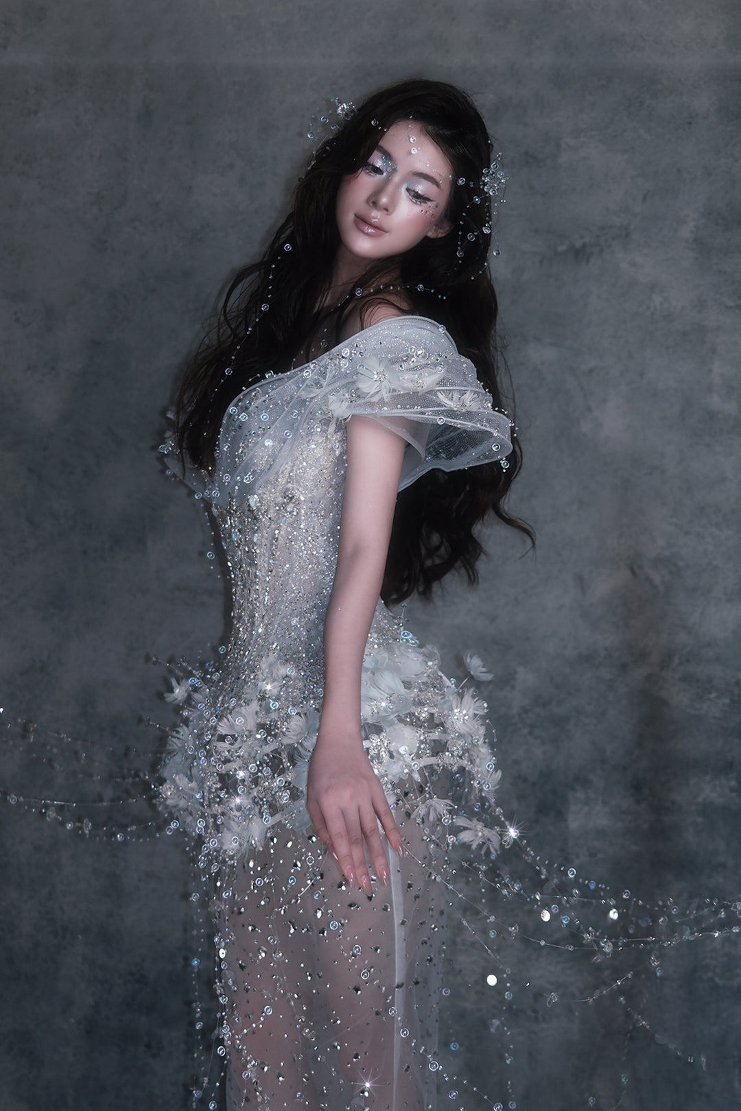 Tulle Dress with Crystal Accents