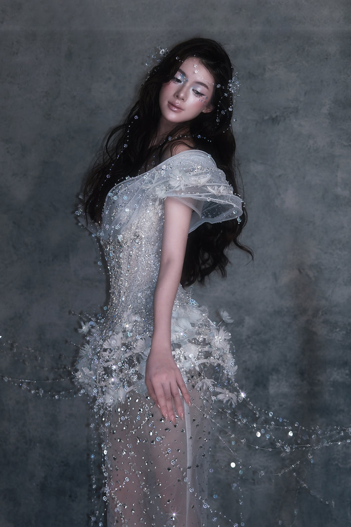 Tulle Dress with Crystal Accents