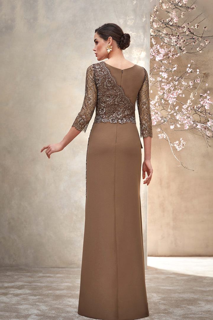 Crepe Dress with Asymmetrical Waist Bow