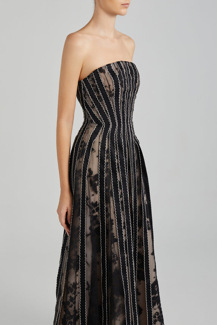 A-line Dress with Lace and Crystals