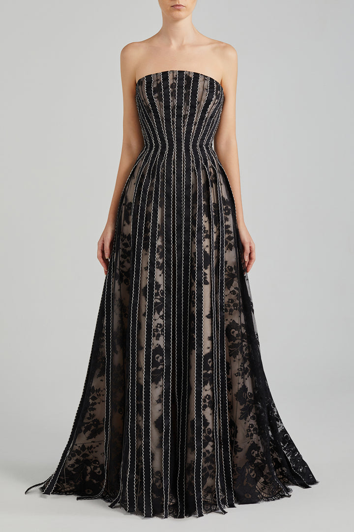A-line Dress with Lace and Crystals