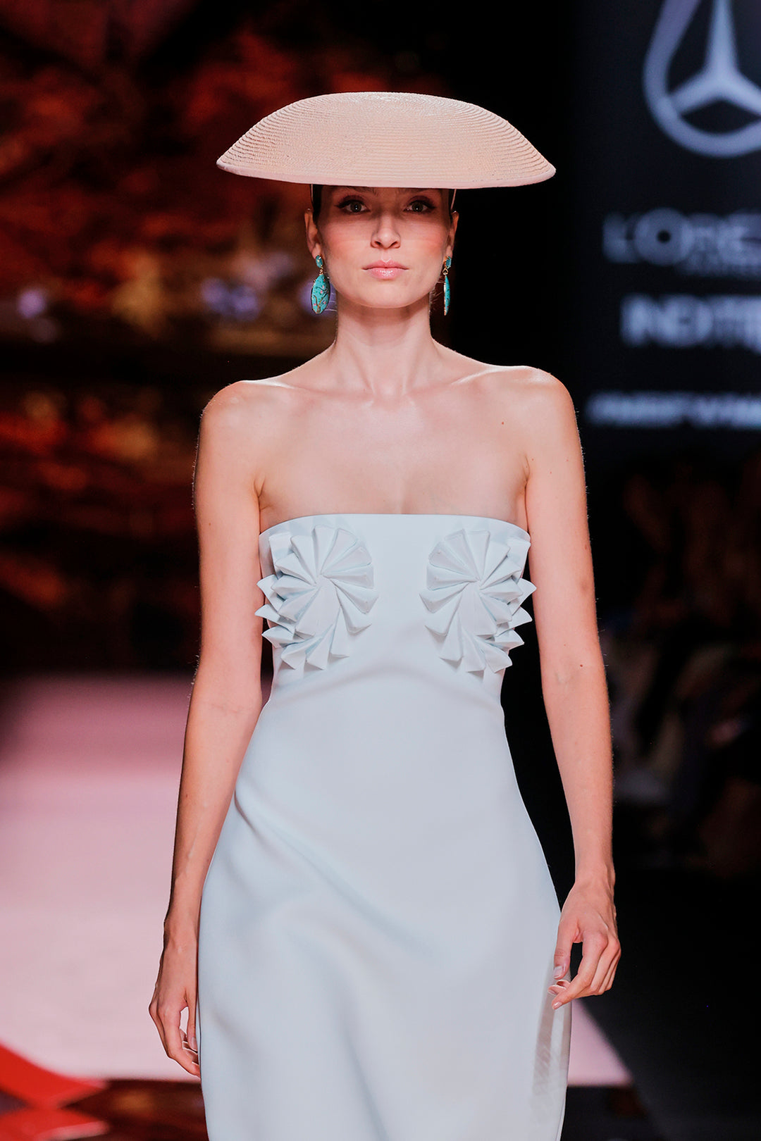 Strapless Satin Column Dress