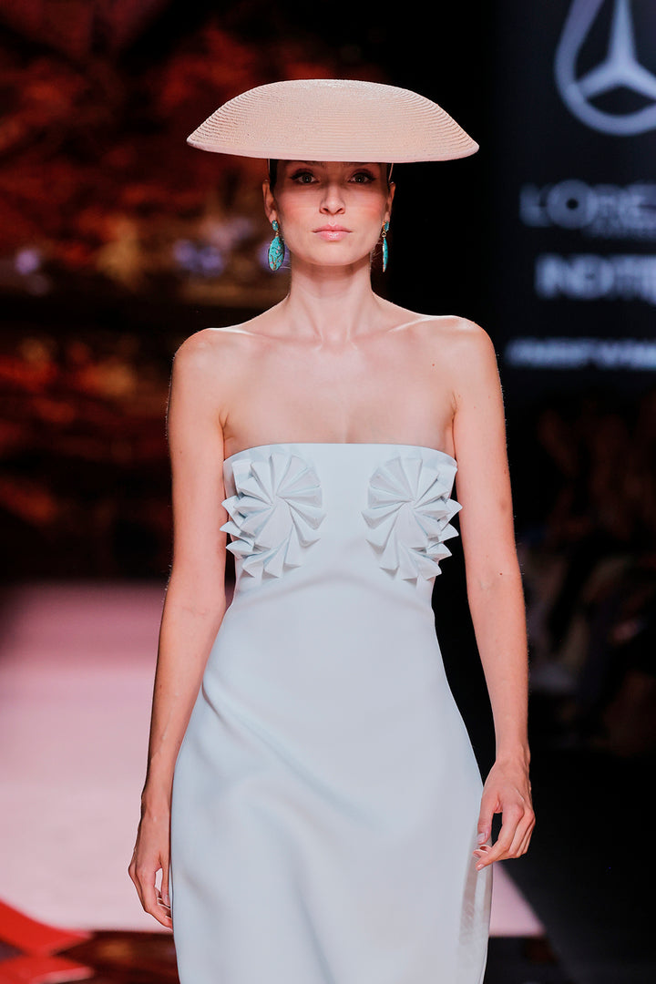 Strapless Satin Column Dress