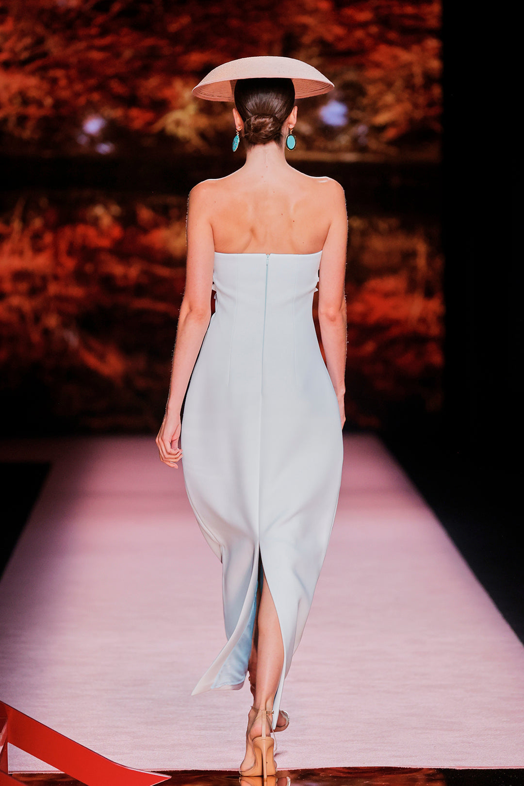 Strapless Satin Column Dress