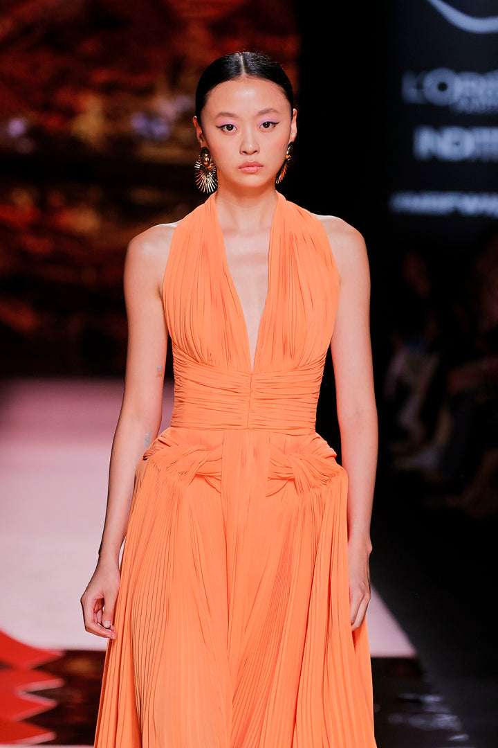 Halter-Neckline A-Line Dress