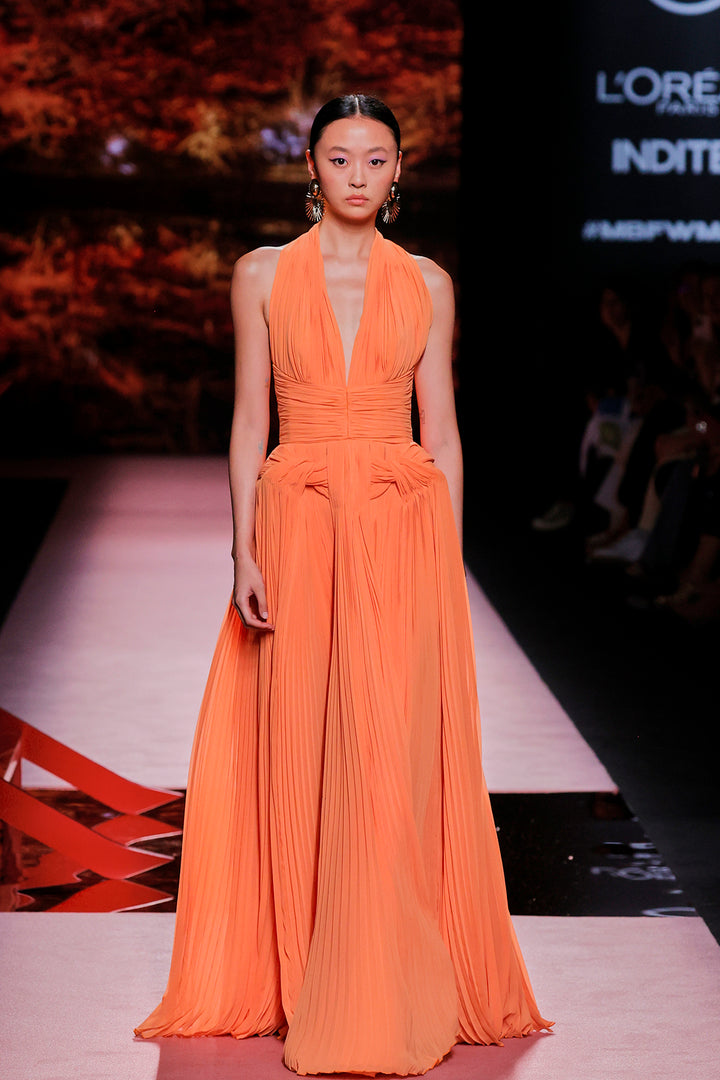 Halter-Neckline A-Line Dress