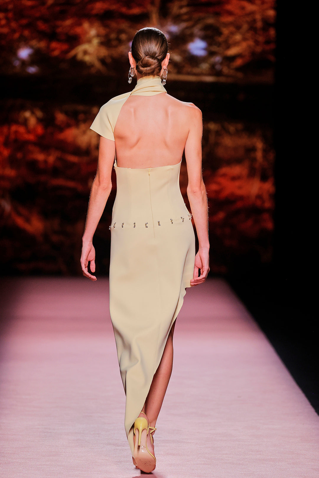 One-Shoulder Satin Midi