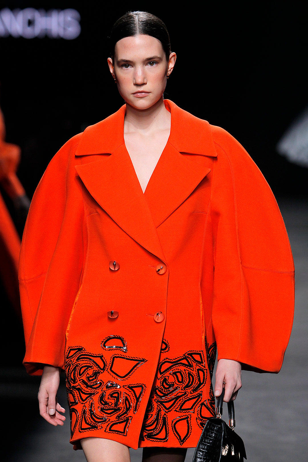 Embroidered Oversized Blazer Dress Orange / US 12 Embroidered Oversized Blazer Dress Orange / US 12
