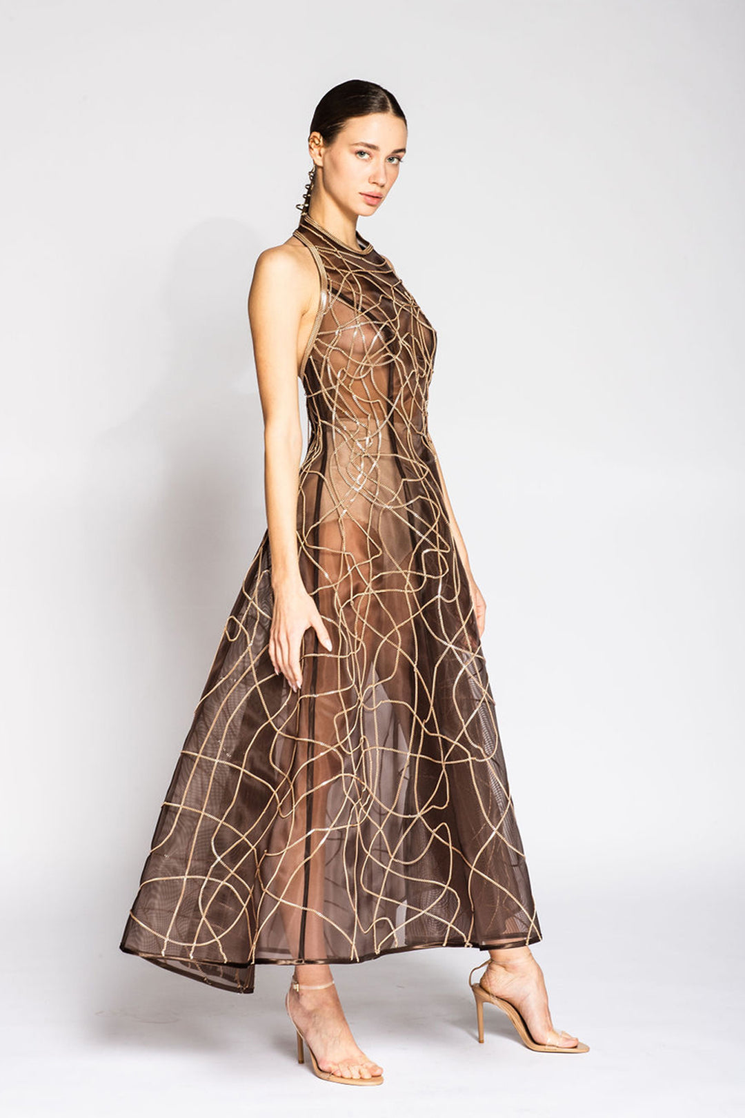 Fully embellished ankle length gown US 10 / Multicolor Fully embellished ankle length gown US 10 / Multicolor