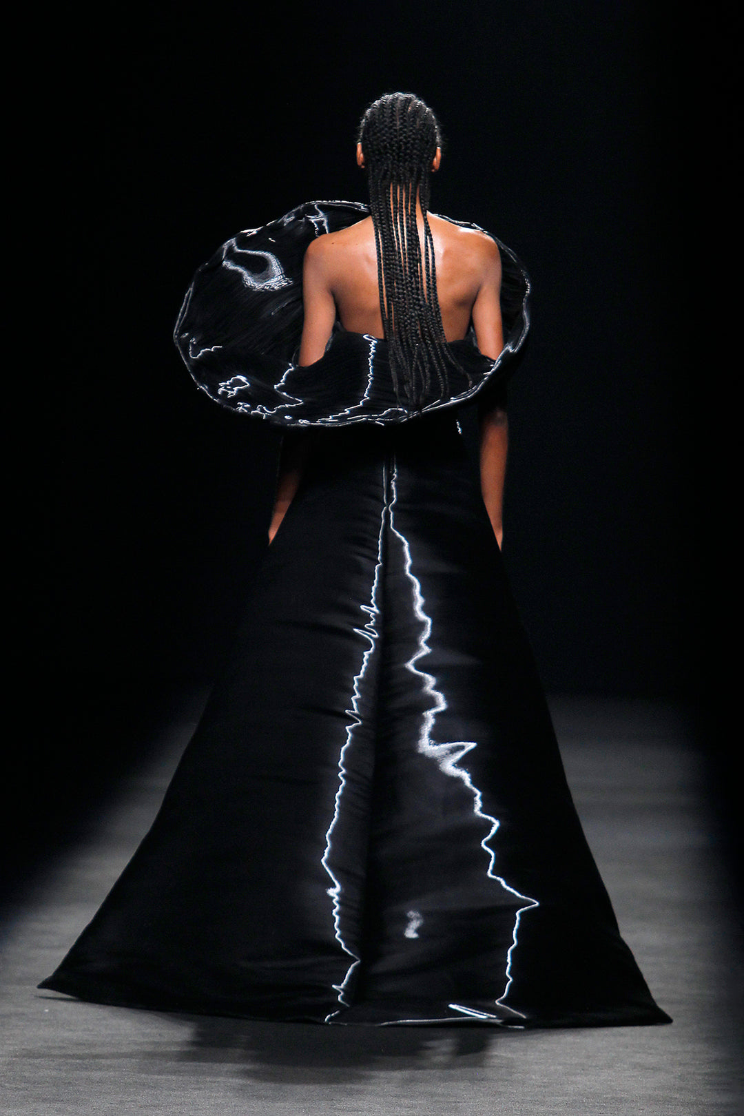 Pleated Fitted Dress with Train Pleated Fitted Dress with Train