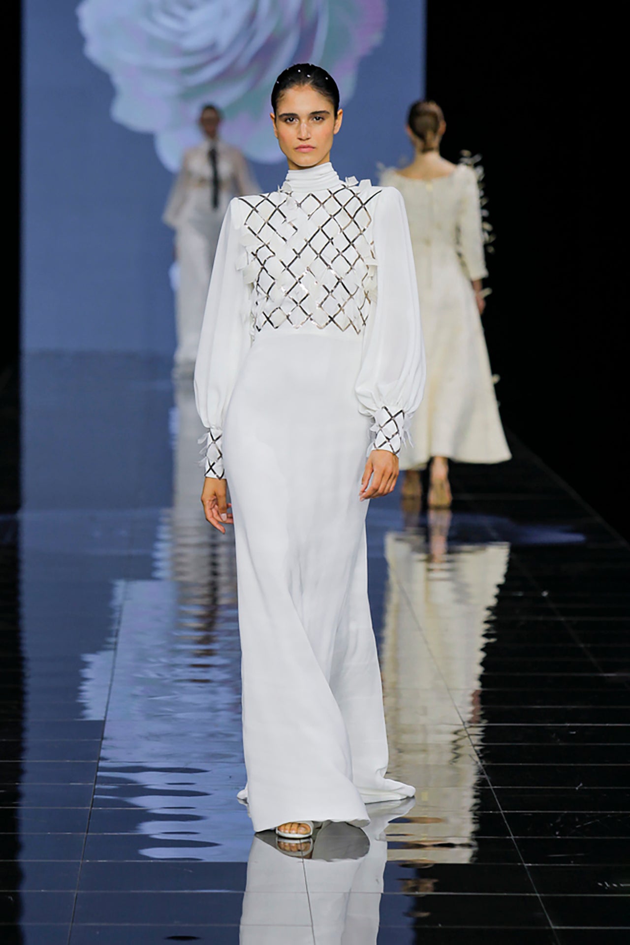 Embellished Long-Sleeved Mermaid Dress – M.R DESIGN