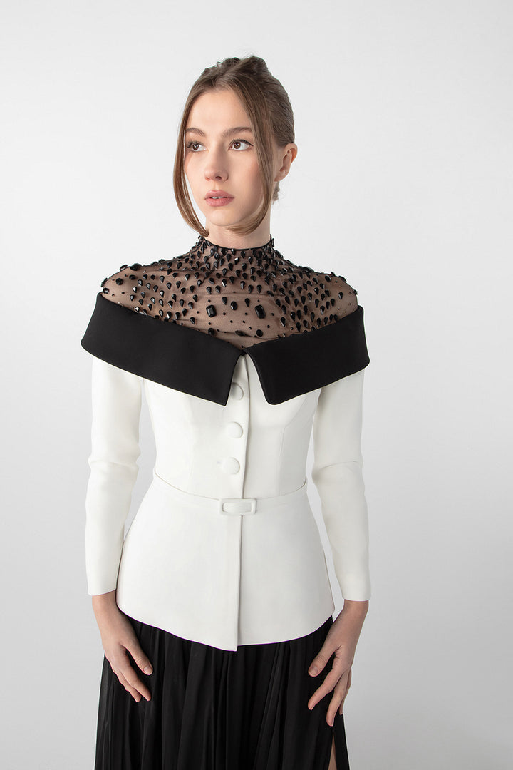 Jacket-Inspired Embroidered Ensemble