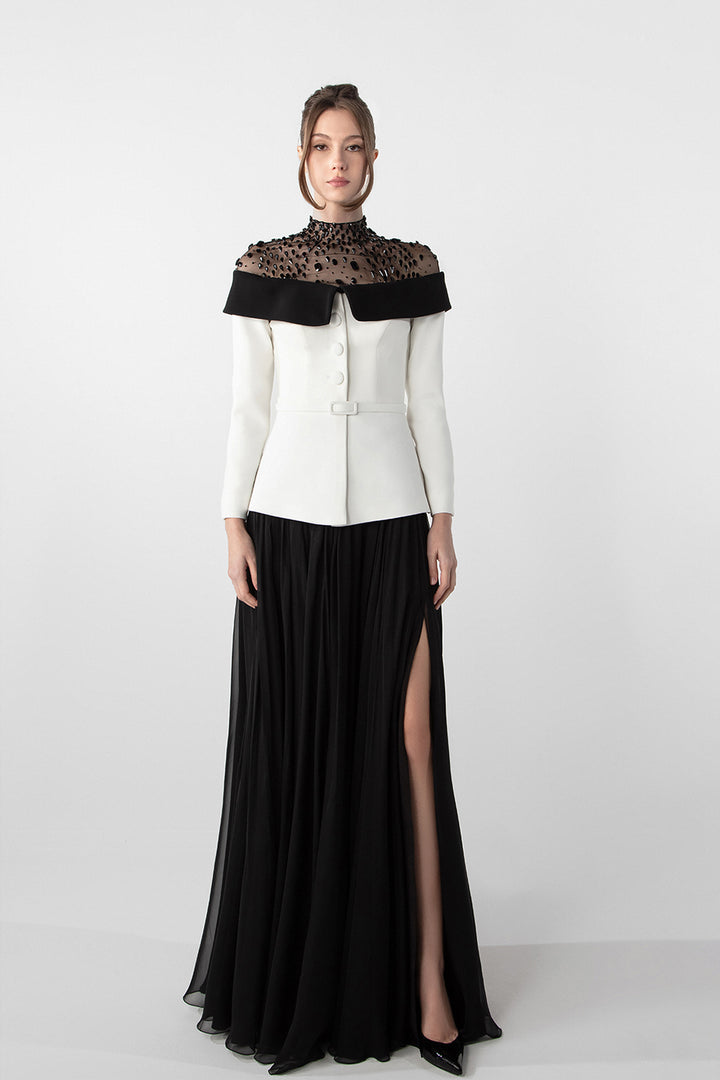 Jacket-Inspired Embroidered Ensemble