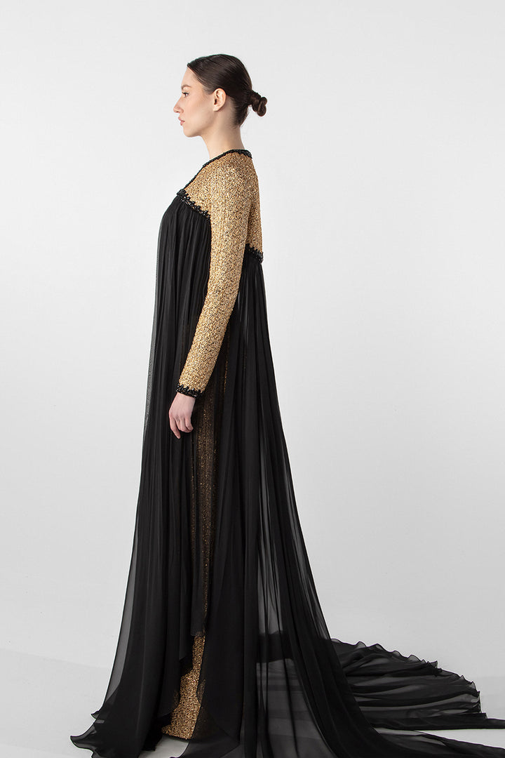 Embroidered Tweed and Chiffon Ensemble