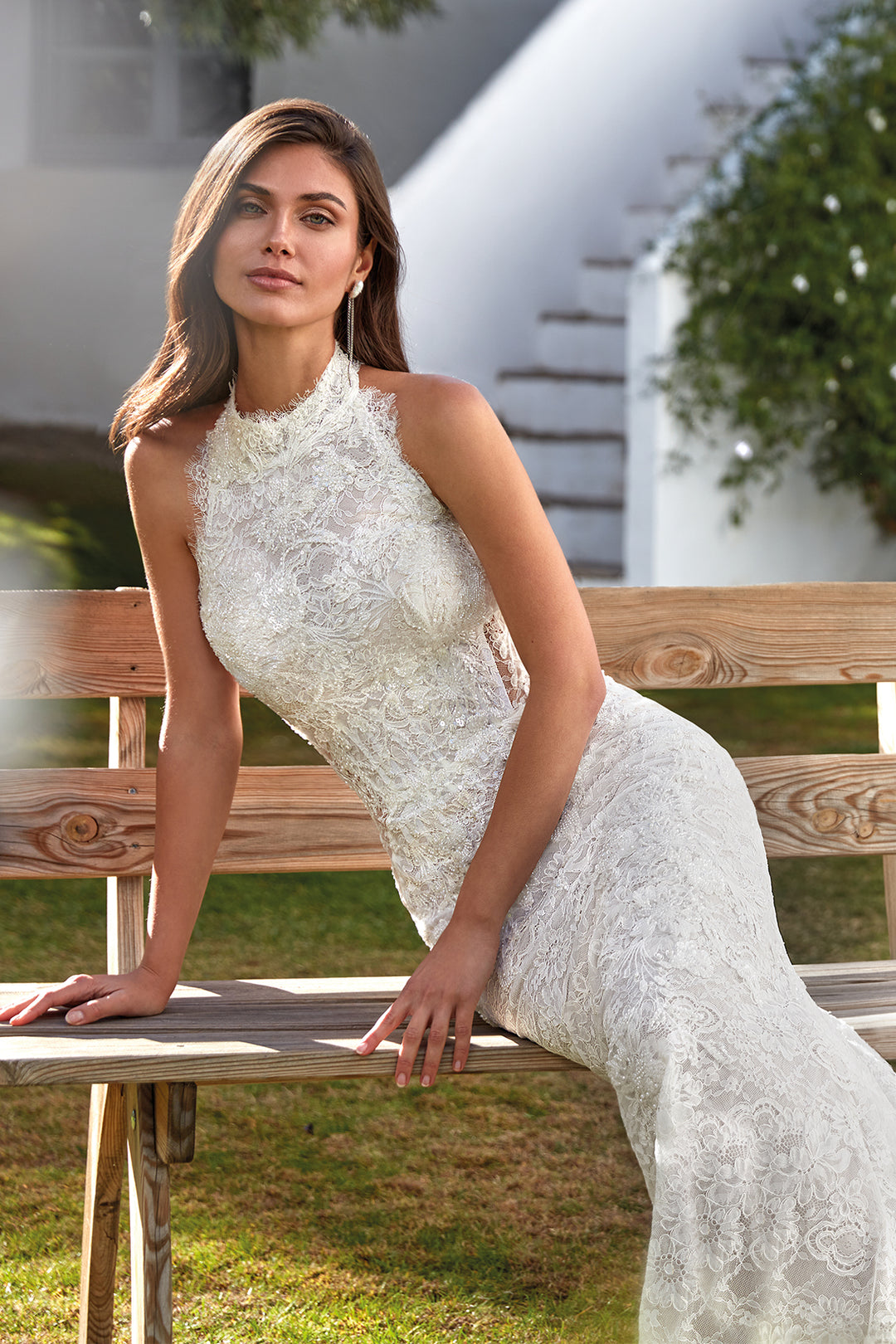 Mermaid Dress with Beaded Lace and Georgette Tails