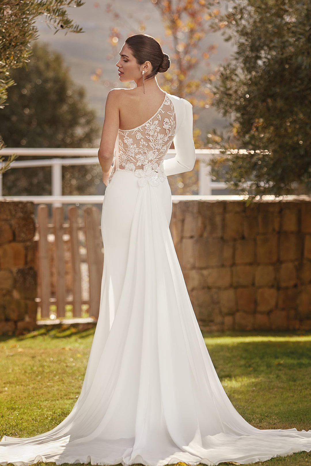 one shoulder beaded mermaid wedding dress Luxury Long Pink Mermaid Beaded Lace One Shoulder Wedding Dress with Detachable Train