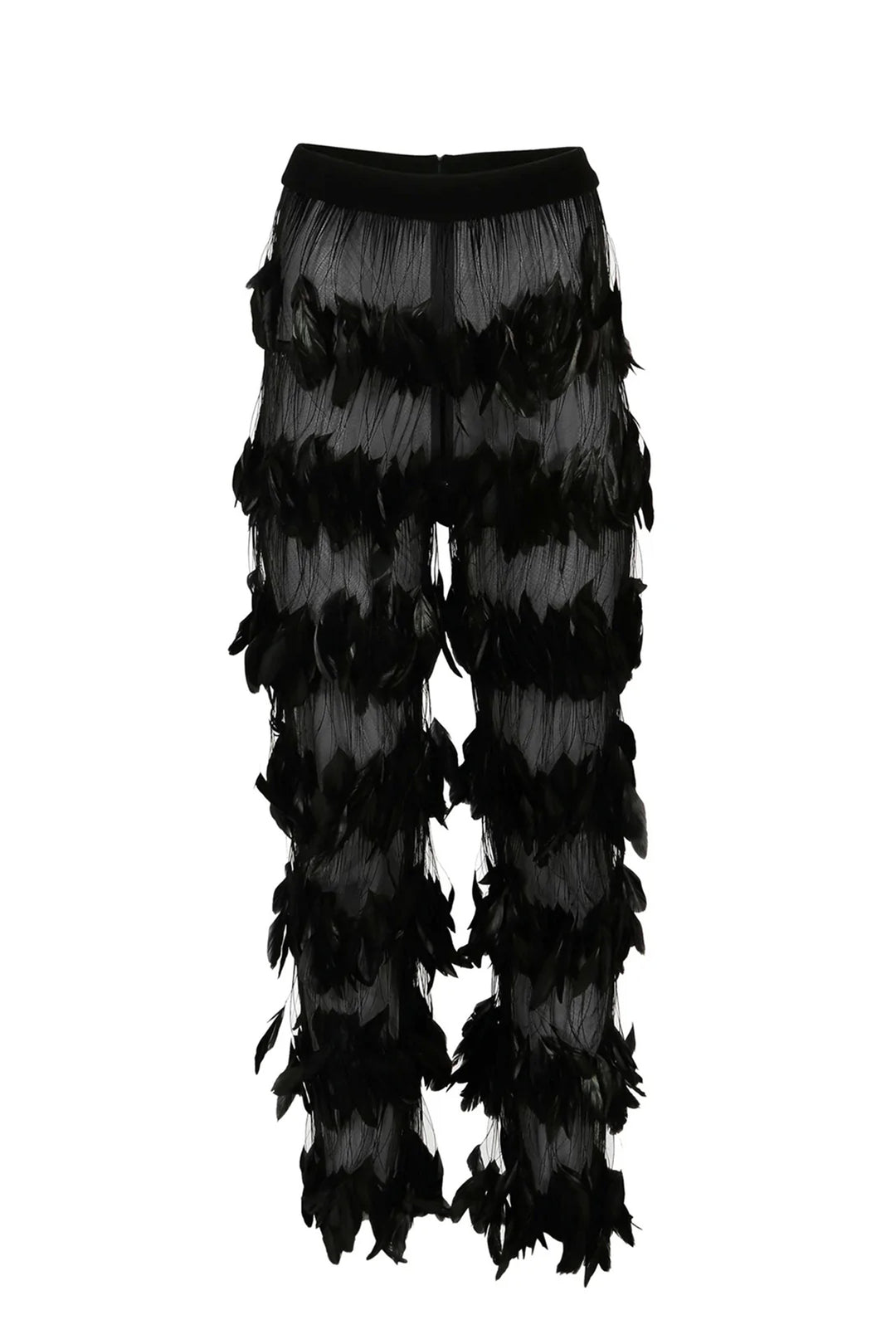 Snakeskin Blazer with Tulle Feathered pants