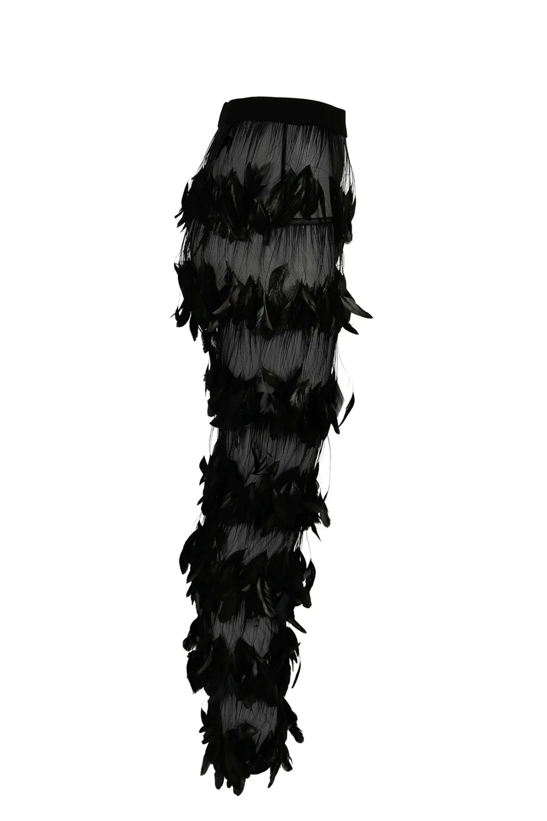 Snakeskin Blazer with Tulle Feathered pants
