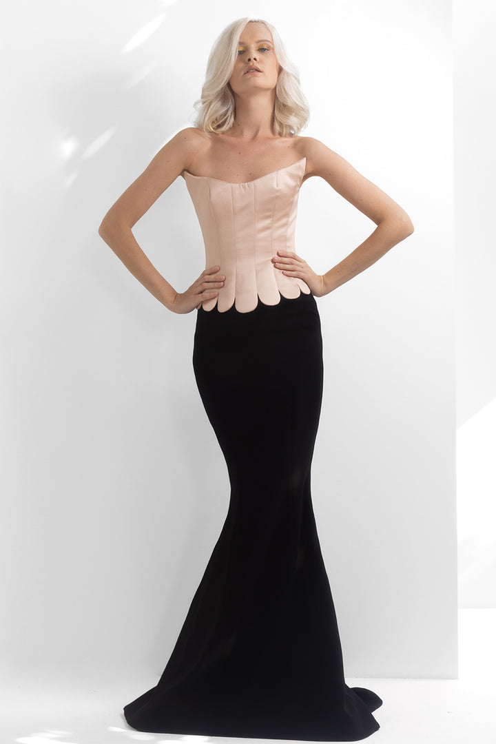 Corset with Crepe Mermaid Skirt