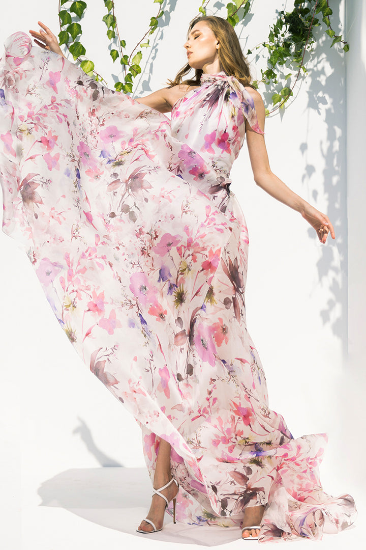 Silk Organza Floral A-line Dress