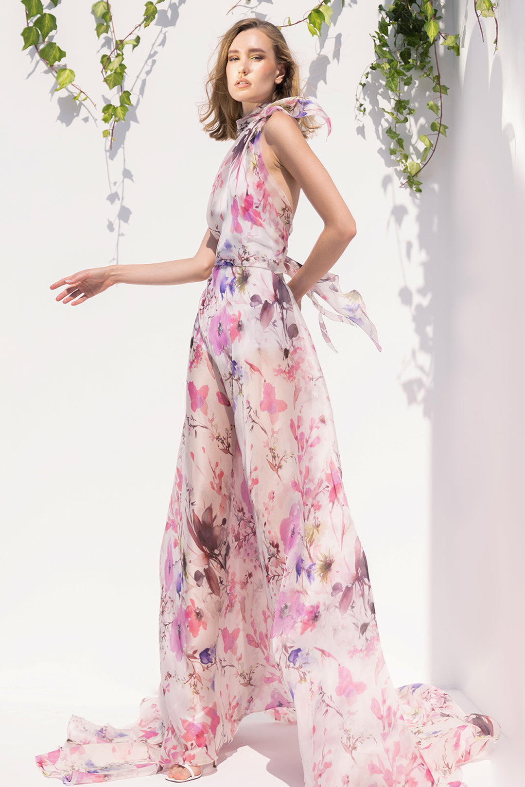 Silk Organza Floral A-line Dress