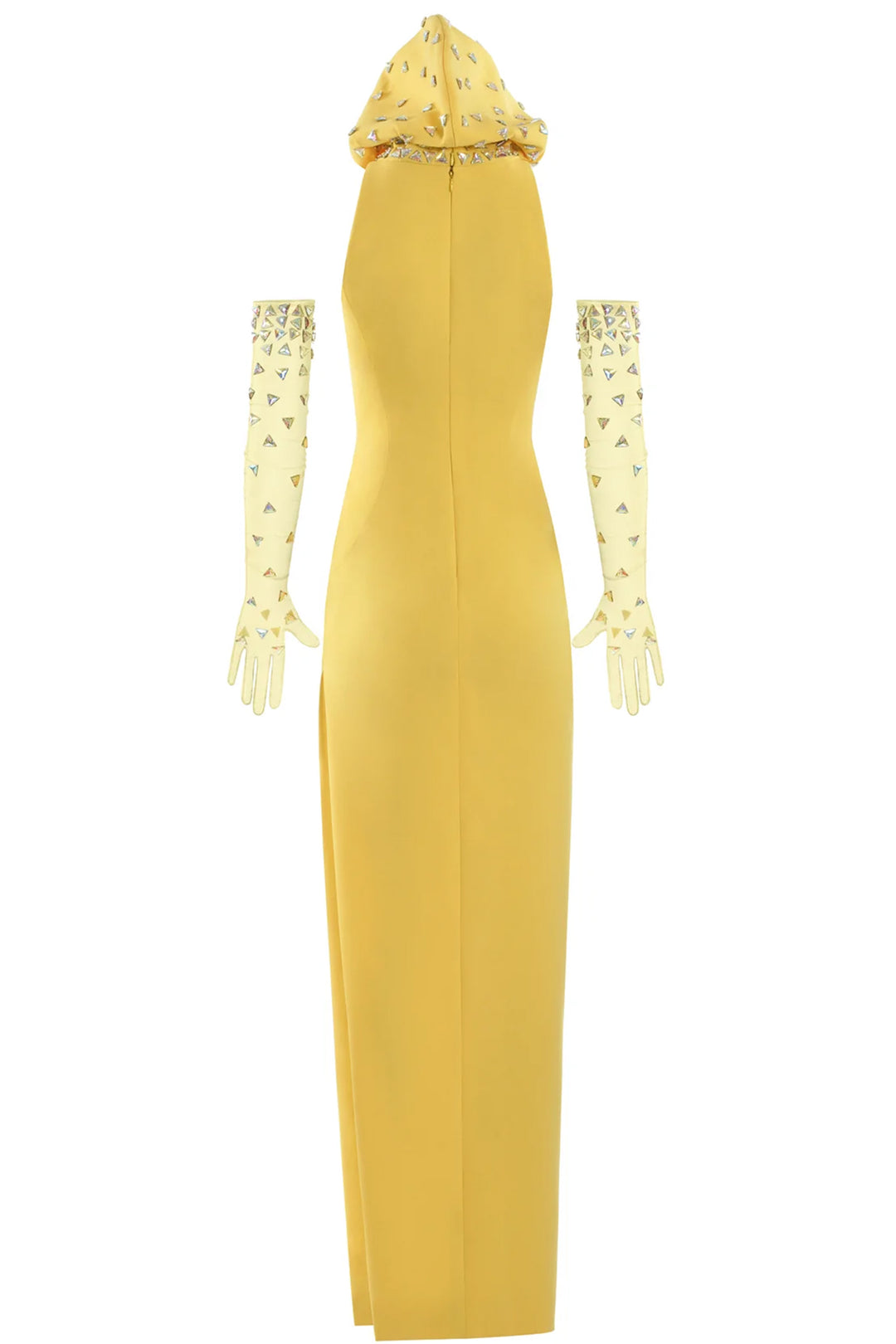 Sleeveless Hoodie Crepe Dress