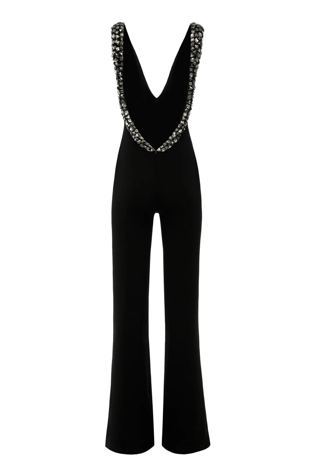 Crepe Long Jumpsuit With Embroidery