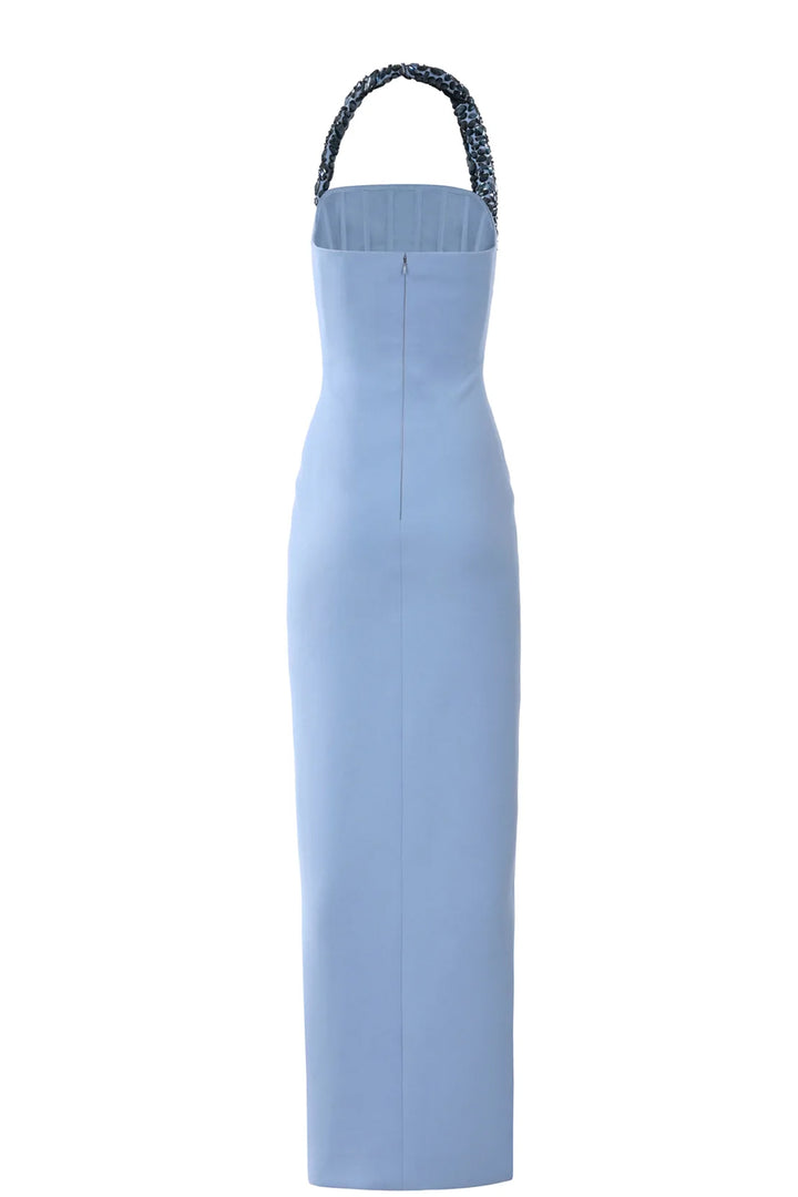 Sleeveless Crepe Draped Dress
