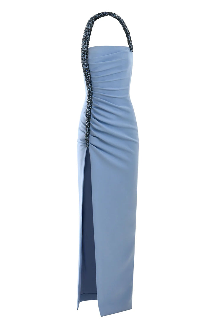 Sleeveless Crepe Draped Dress