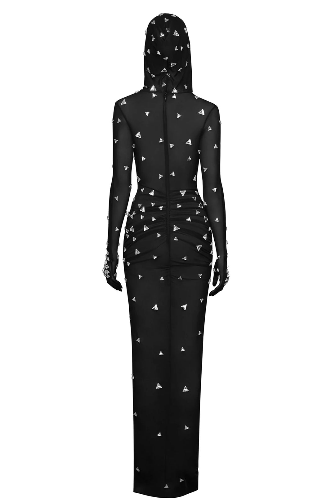 Tulle Fitted Dress with Built-in Gloves