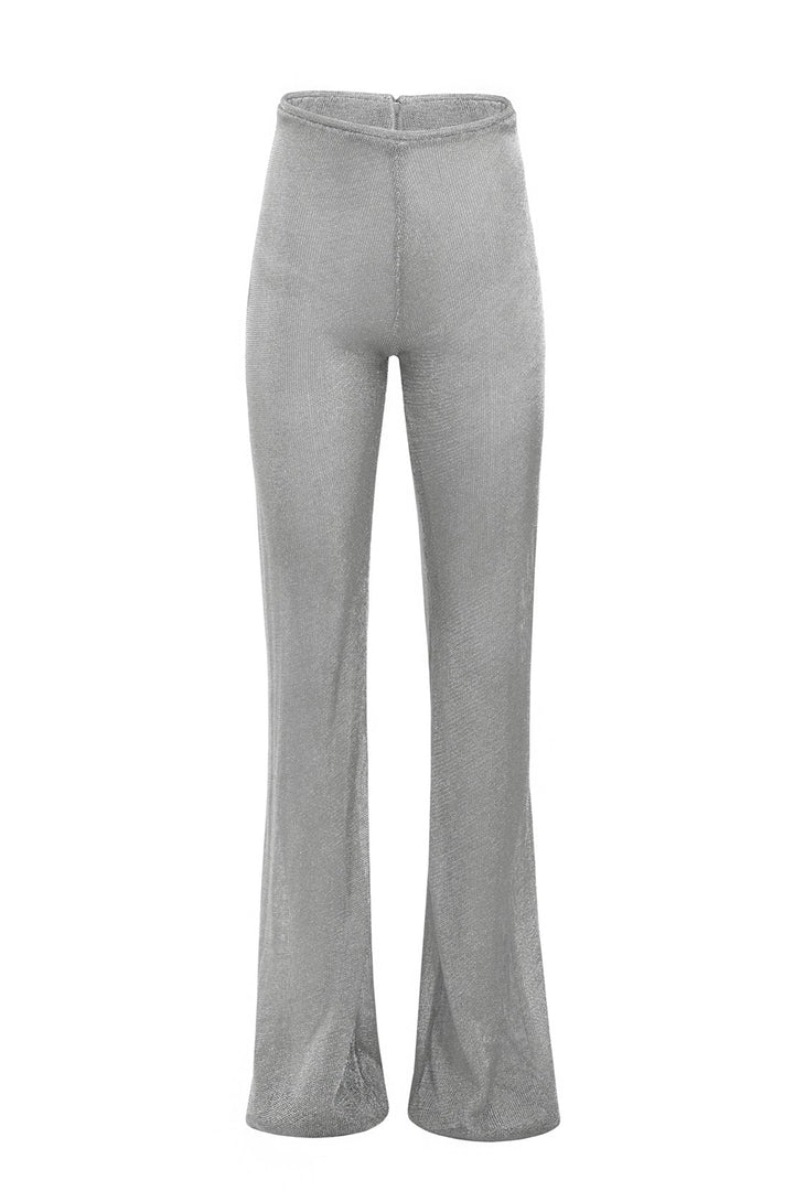 Crystal Embroidered Crop Top with Trousers