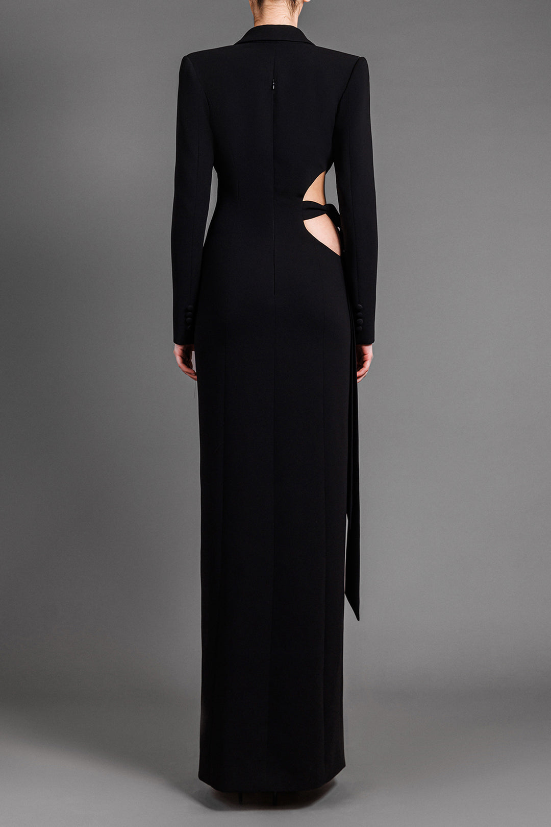 Crepe Long Dress With Side Cutout