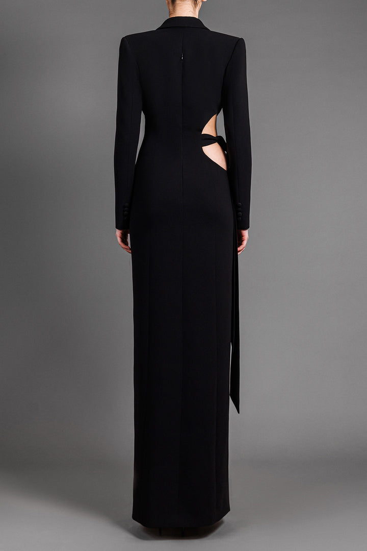 Crepe Long Dress With Side Cutout