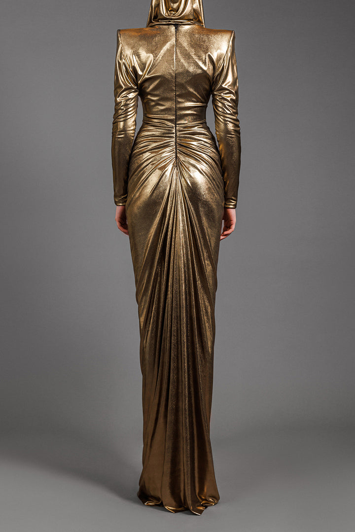 Long Sleeves Hoodie Draped Dress