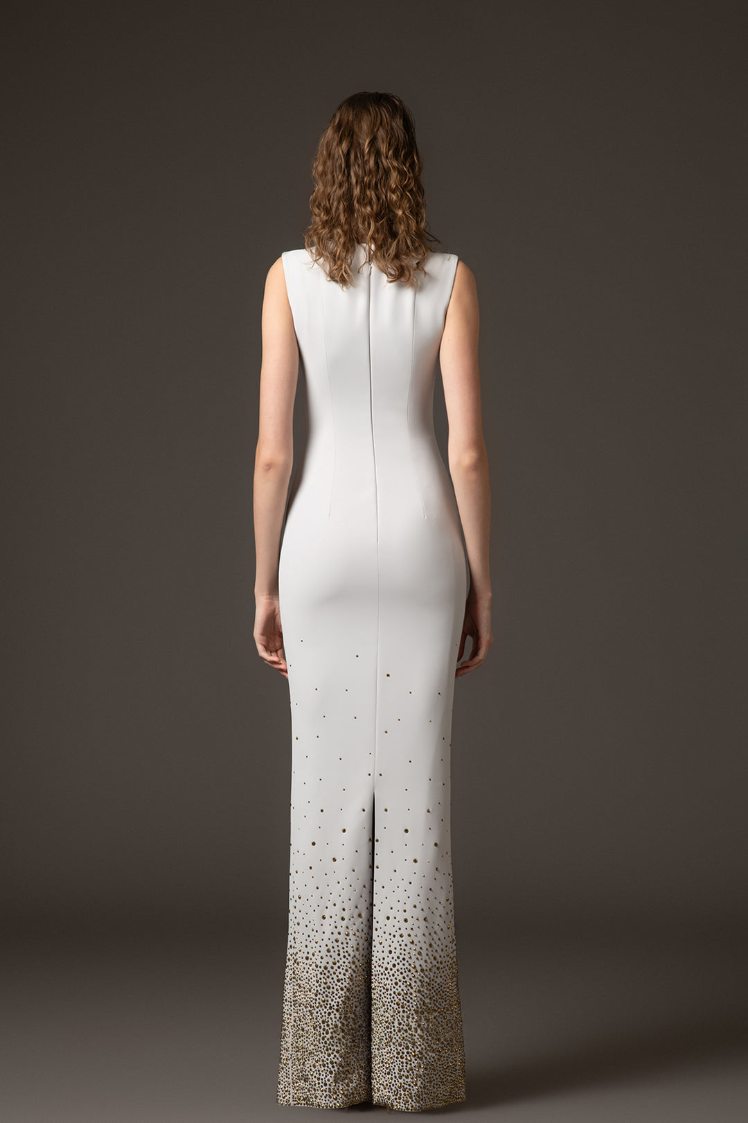 Crepe Column Dress with Sweetheart Neckline