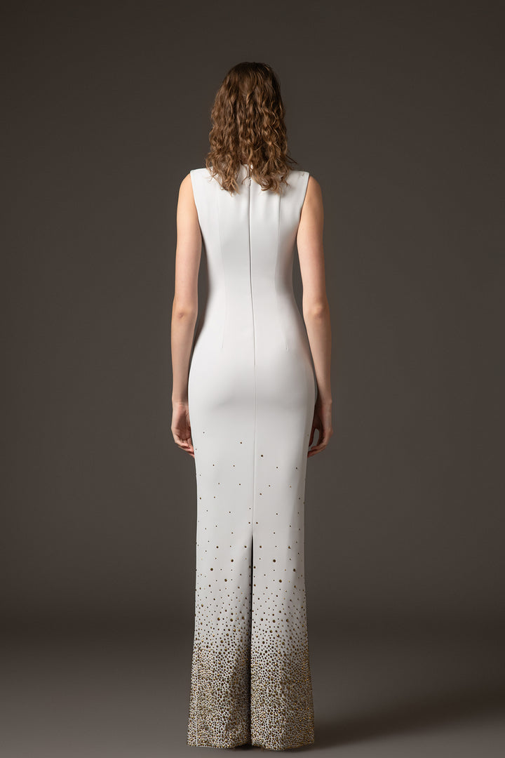 Crepe Column Dress with Sweetheart Neckline