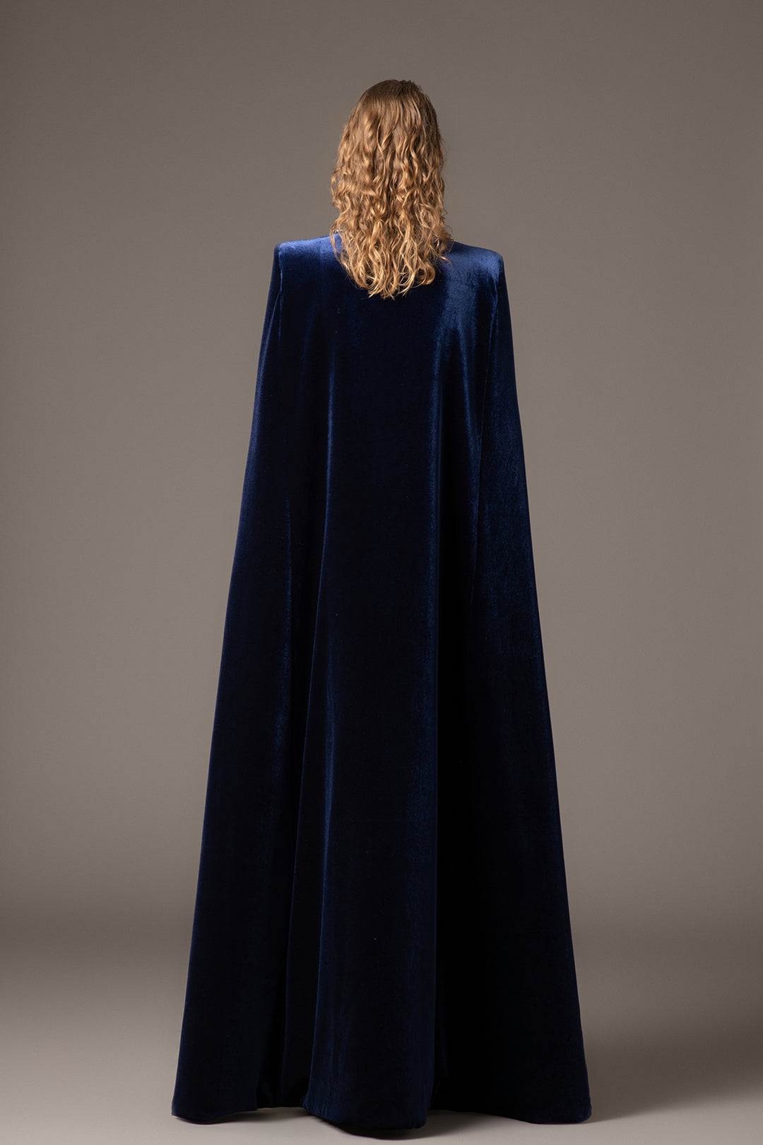 Velvet Cape-Column Dress