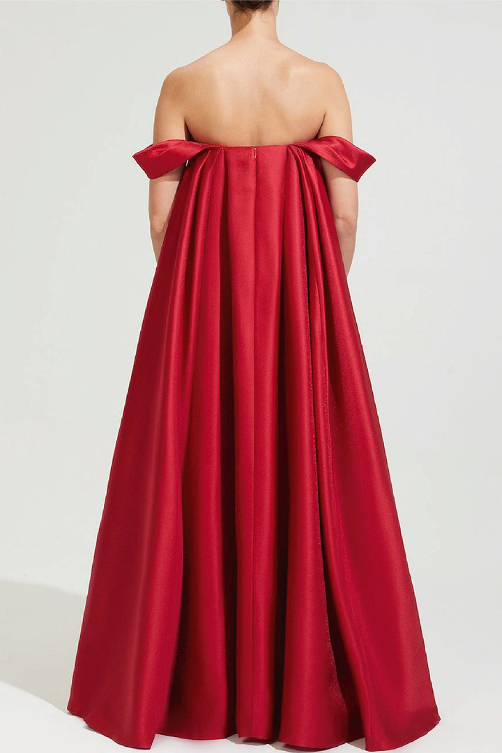Strapless Taffeta Dress with Belt